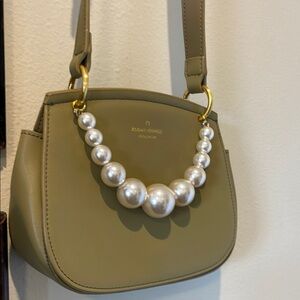 Abbott Vintage Olive Green crossbody with Pearl Detail